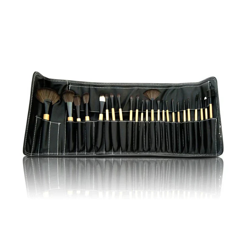 24 Pcs Pro Makeup Brush Set with Pouch - Makeup Basket