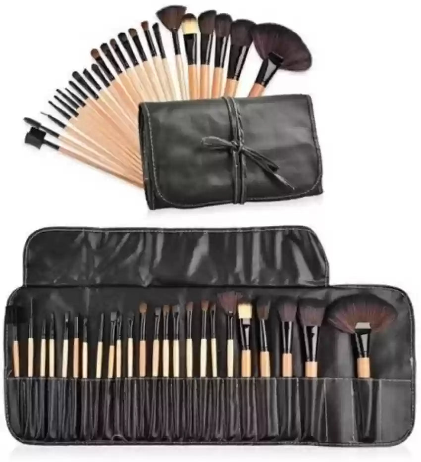 24 Pcs Pro Makeup Brush Set with Pouch - Makeup Basket