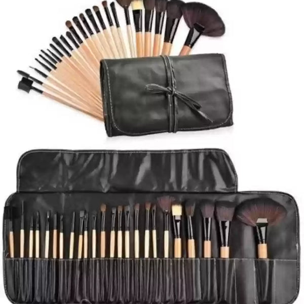 Premium 24 Pcs Pro Makeup Brush Set with Pouch