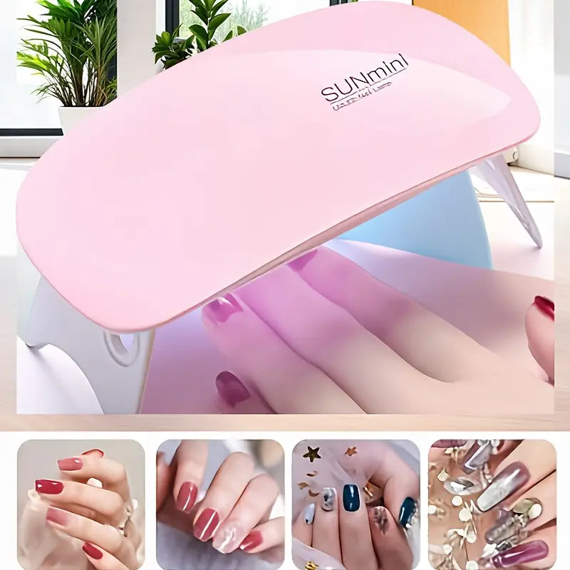 Complete Nude Pink Polygel Nail Kit | 8-Piece Starter Set + UV Lamp