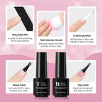 Complete Nude Pink Polygel Nail Kit | 8-Piece Starter Set + UV Lamp