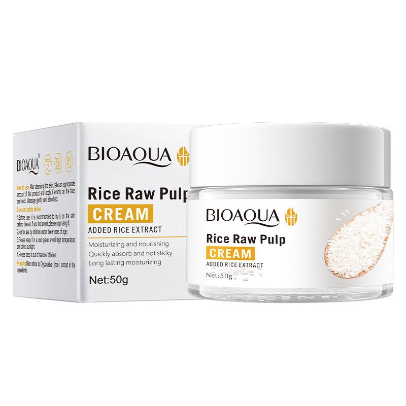 BIOAQUA Rice Raw Pulp Moisturizing Face Cream (50g) - Makeup Basket