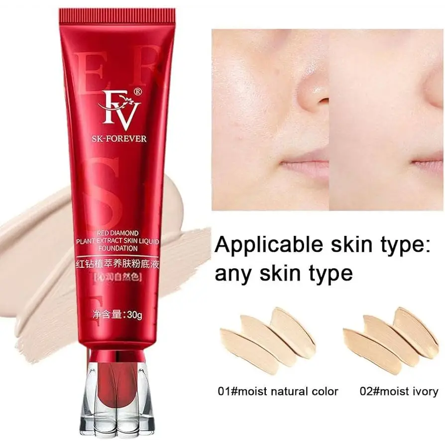 Buy 1 Get 1 Free: FV Waterproof Liquid Foundation for All Skins - Makeup Basket