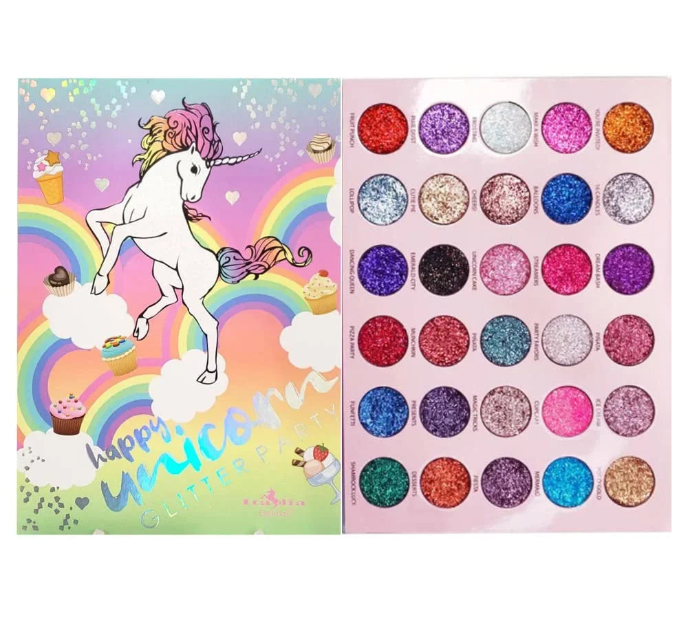 Unicorn Glitter Eyeshadow Palette - 30 Shades