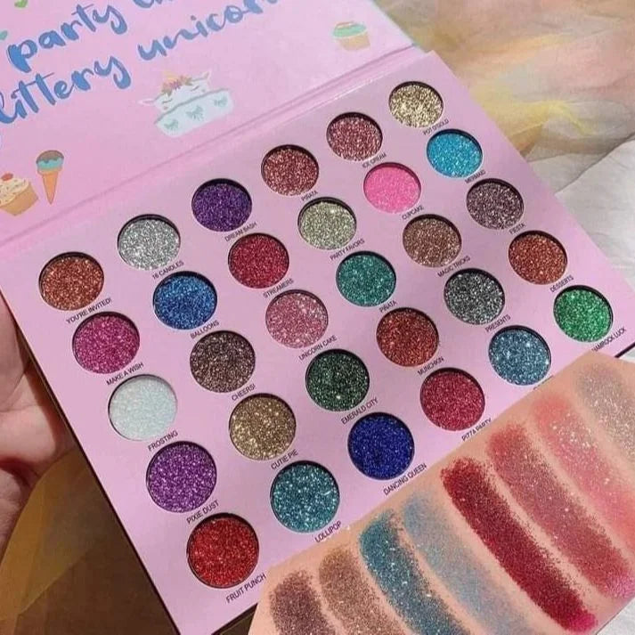 Unicorn Glitter Eyeshadow Palette - 30 Shades