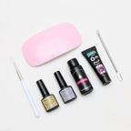 Complete Nude Pink Polygel Nail Kit | 8-Piece Starter Set + UV Lamp