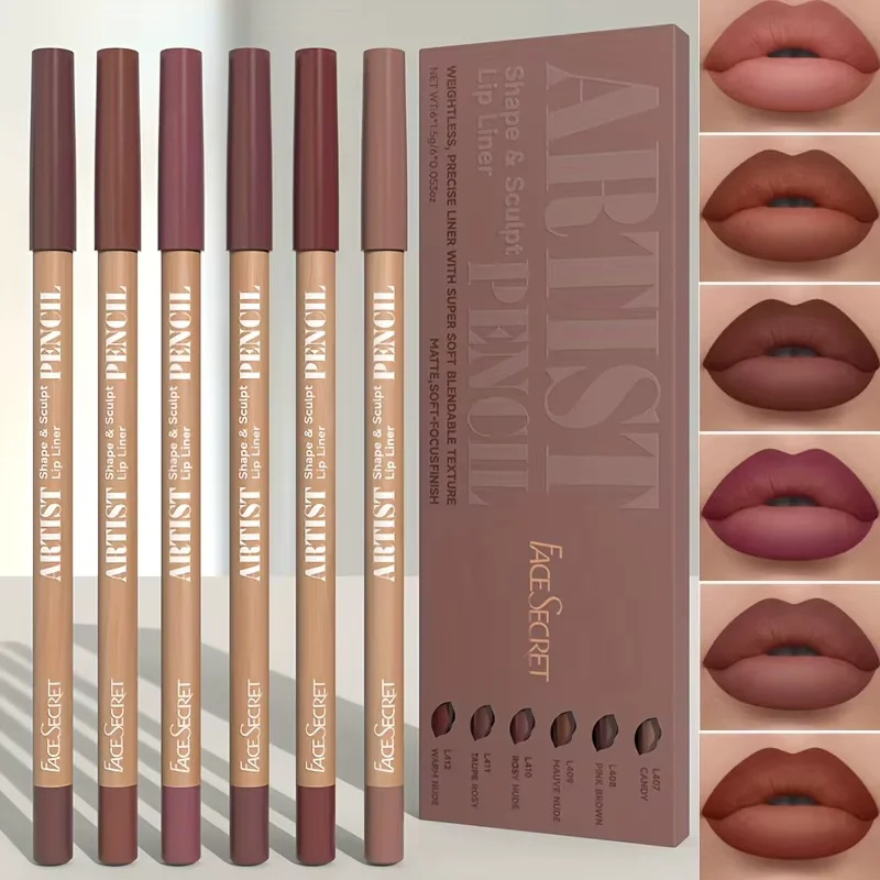 6pcs Velvet Matte Lip Liner Pencils Set Long-Lasting Non-Drying Perfect for Lining Filling Lips Versatile for All Skin Typ vioria luxe