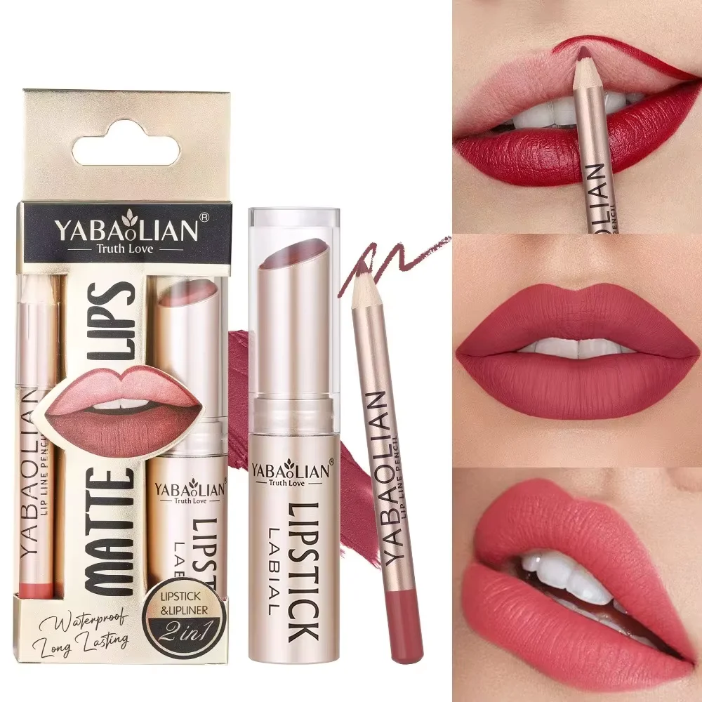 Professional 2PCS Lip Liner Lipstick Set viorialuxe