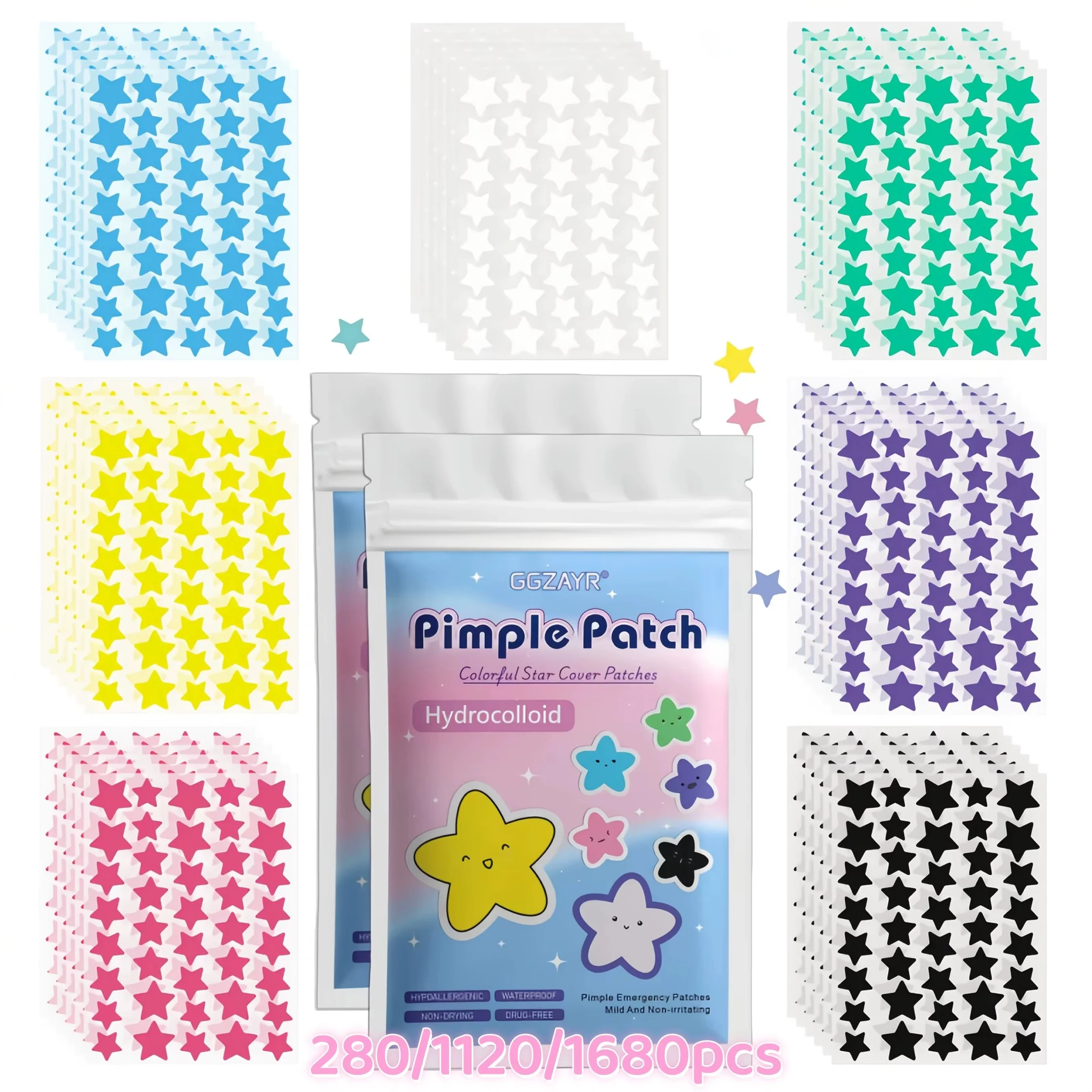 Seven-Color Star Pimple Patches VIORIA LUXE