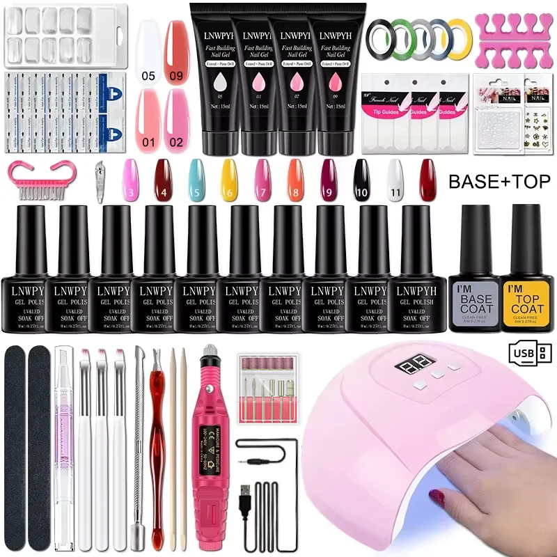 Complete Gel Nail Polish Kit With UV Drill
